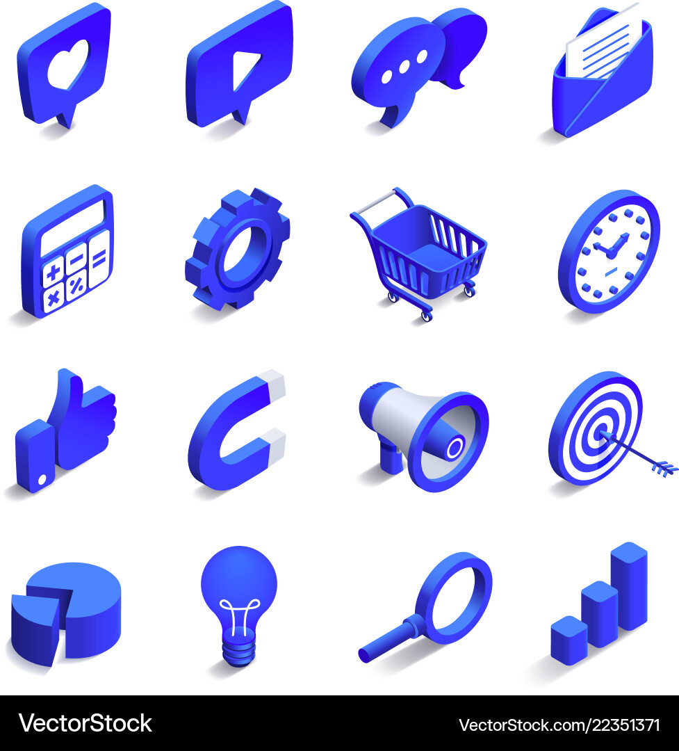 Isometric social marketing inbound and outbound Isometric social marketing inbound and outbound vector image
