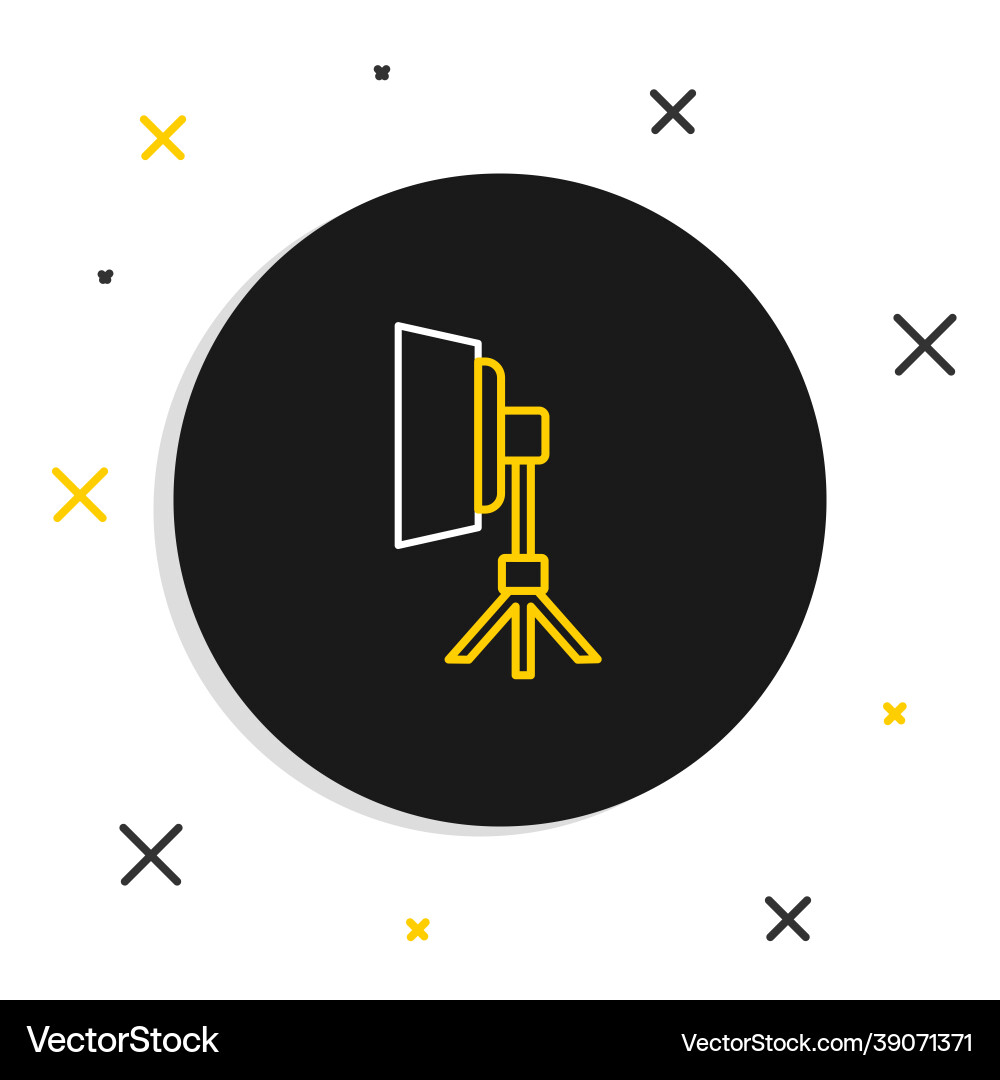 Line studio light bulb in softbox icon isolated Line studio light bulb in softbox icon isolated vector image