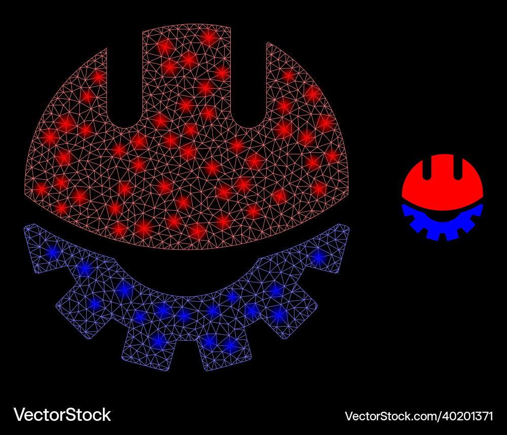 Mesh net development helmet with light Mesh net development helmet with light vector image