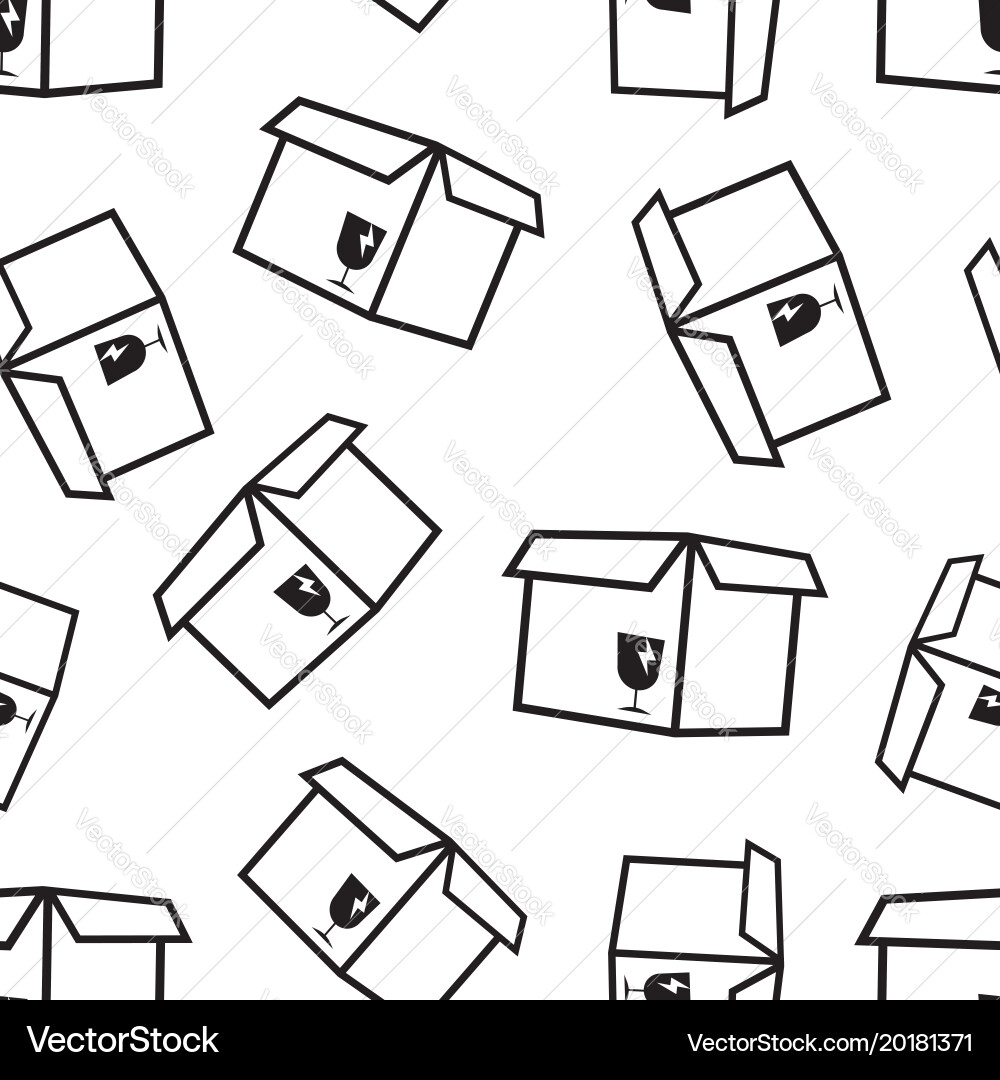 Open box shipping seamless pattern background Vector Image