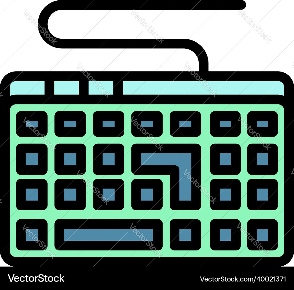 Programming keyboard icon color outline Programming keyboard icon color outline vector image