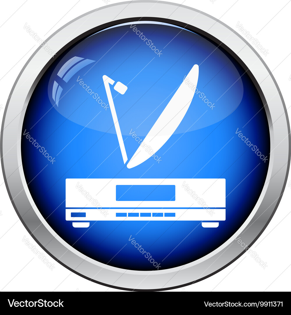 Satellite receiver with antenna icon Vector Image
