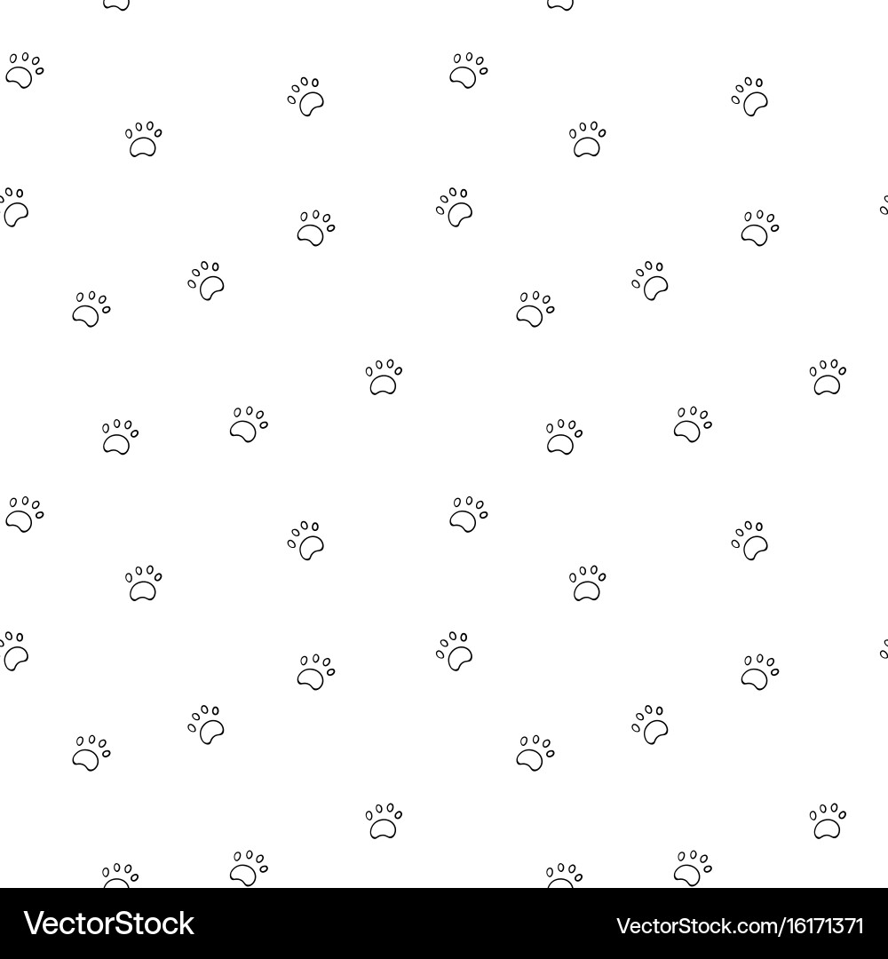 Seamless pattern with paw isolated on white vector image