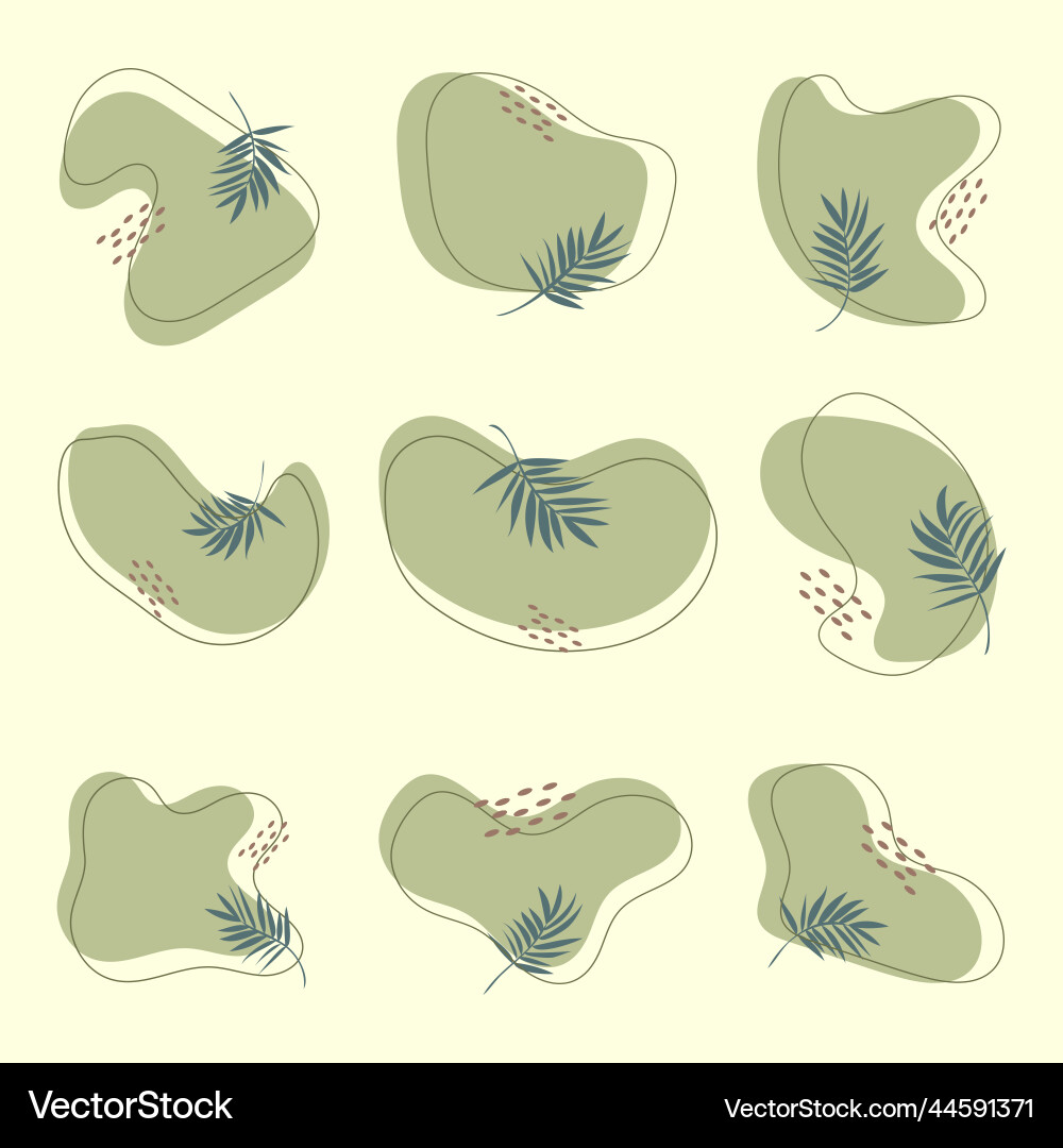 Set of aesthetic abstract organic blobs vector image