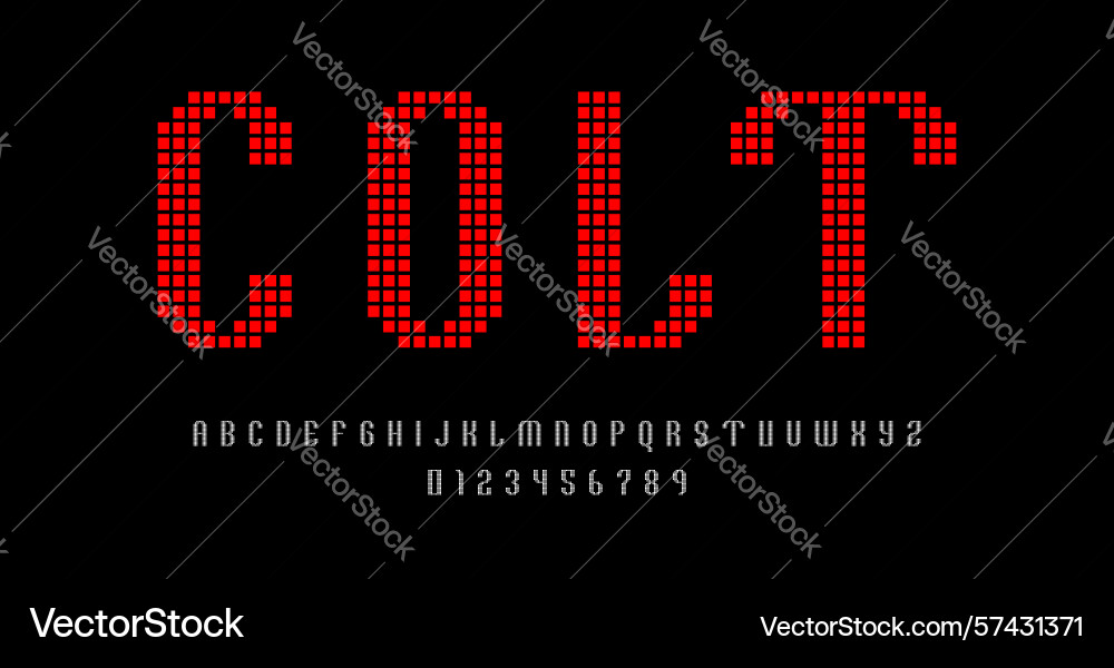 Set of alphabets font letters and numbers vector image