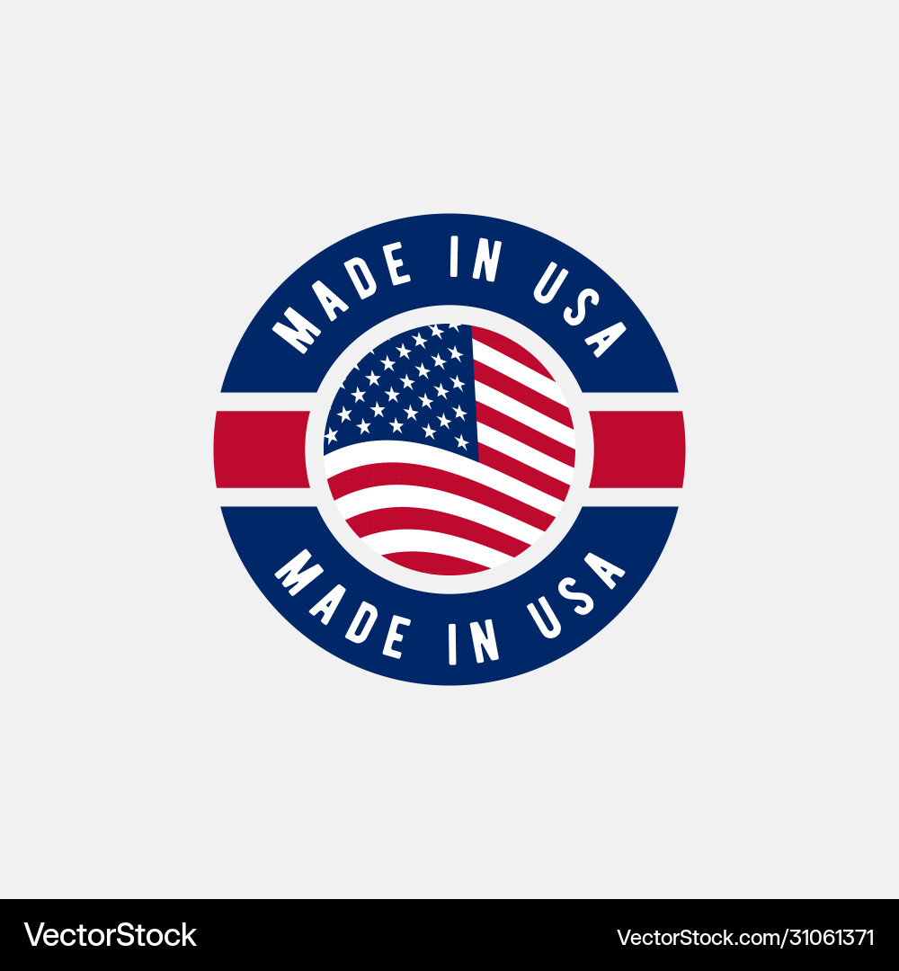 Webmade in usa label with american flag simple vector image