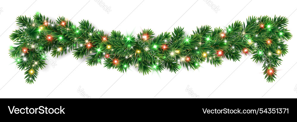 Weihnachtsbaum Girlanden realistische Pinienbaum Weihnachtsbaum Girlanden realistische Pinienbaum vektorbild