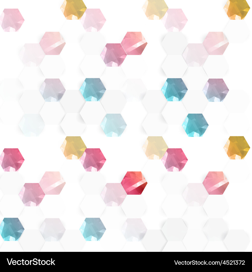 Abstract color 3d hexagonal Vector Image