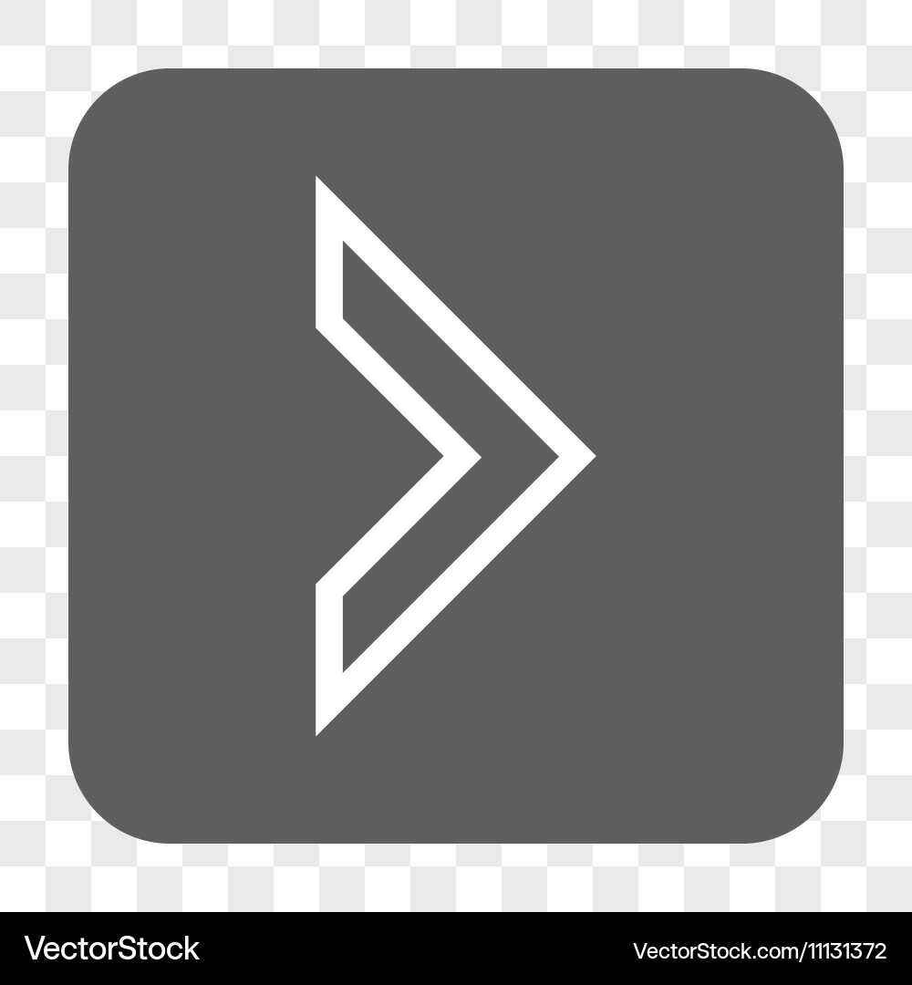 Arrowhead right rounded square button vector image