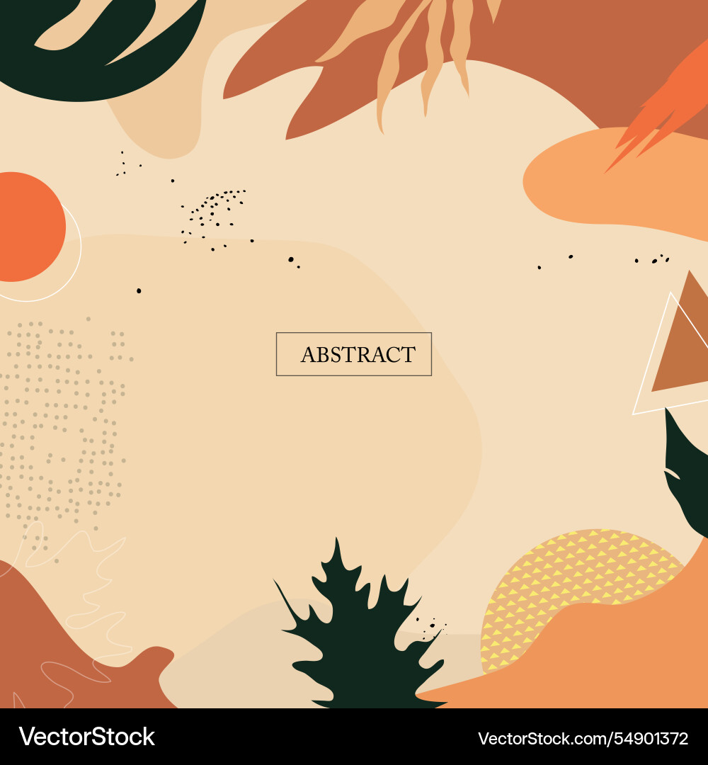 Artistic abstract background template with autumn vector image