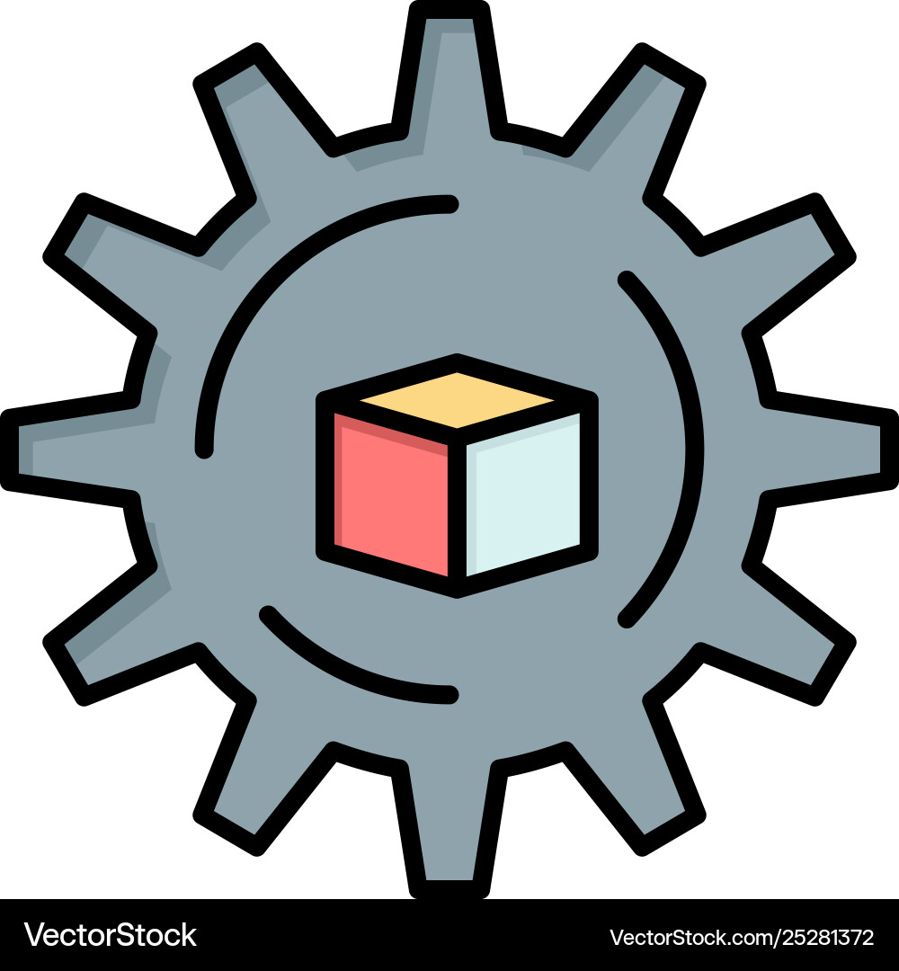 Automated data solution science flat color icon Automated data solution science flat color icon vector image
