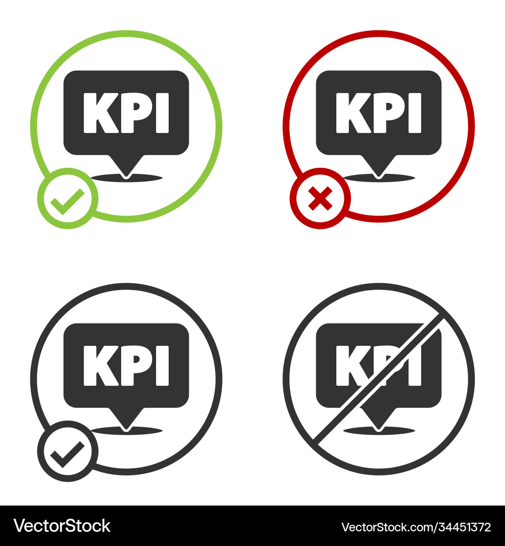 Black kpi - key performance indicator icon Black kpi - key performance indicator icon Vector Image