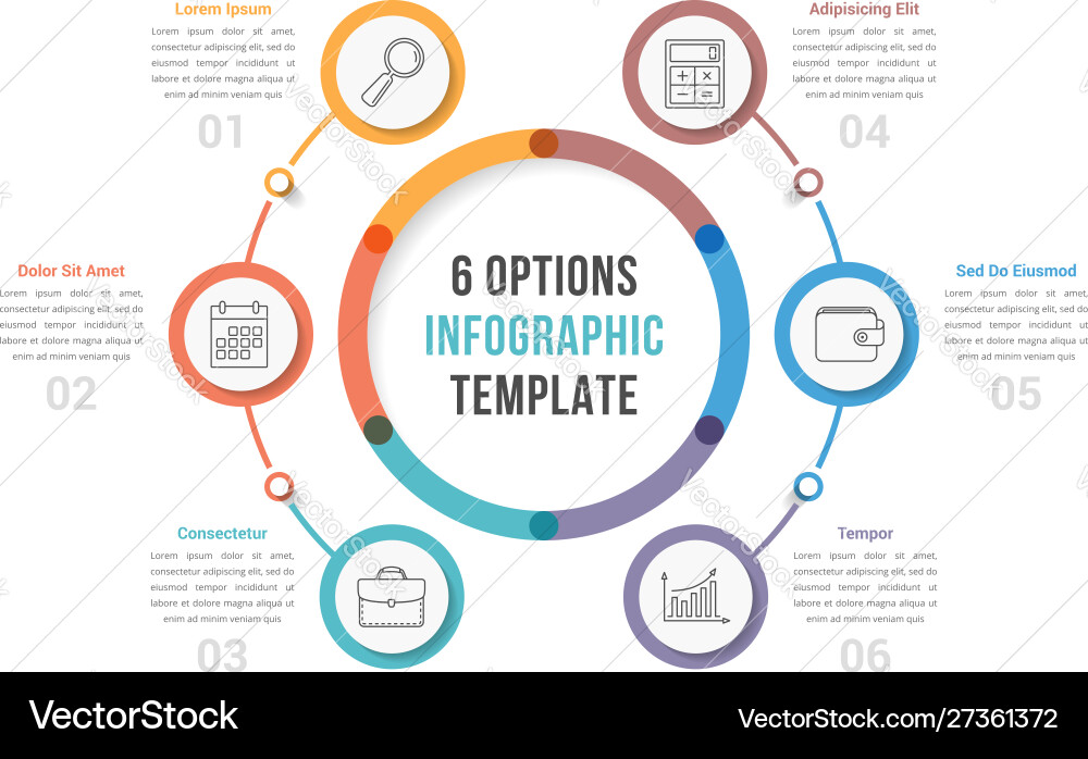 Circle infographic template with eight options Vector Image