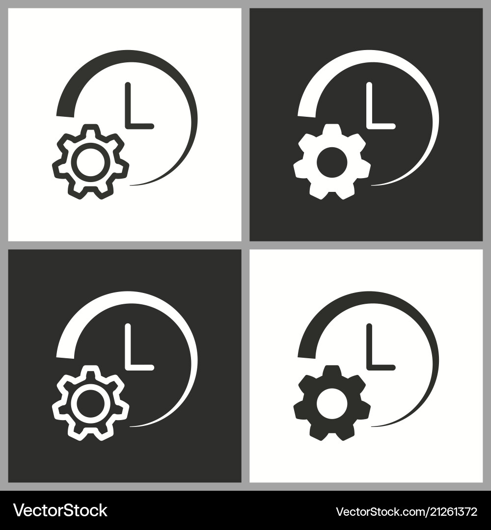 Clock Setting Icon - Simple Time Signal vector image