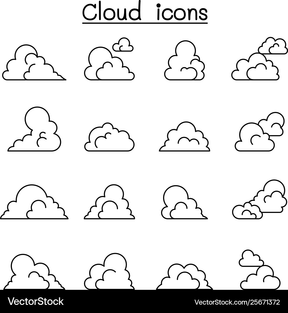 Cloud-Symbol in dünner Linie Cloud-Symbol in dünner Linie vektorbild