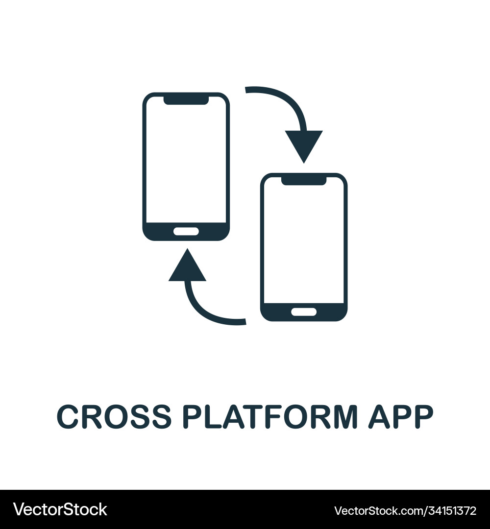 Cross platform app icon simple element from Cross platform app icon simple element from vector image