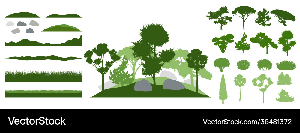 Design elements decorative tree collection vector image