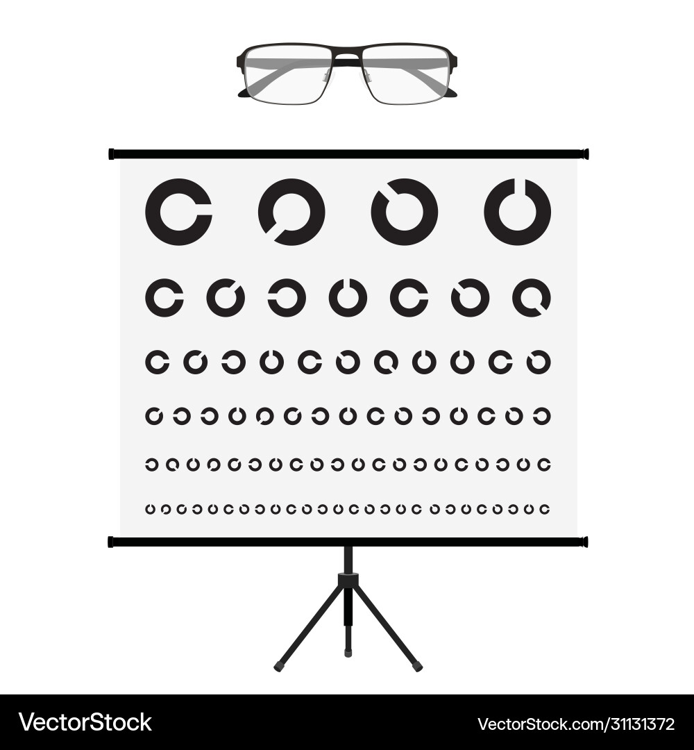 Eye-Test-Chart und Brillen Vision Prüfung Vektorbild