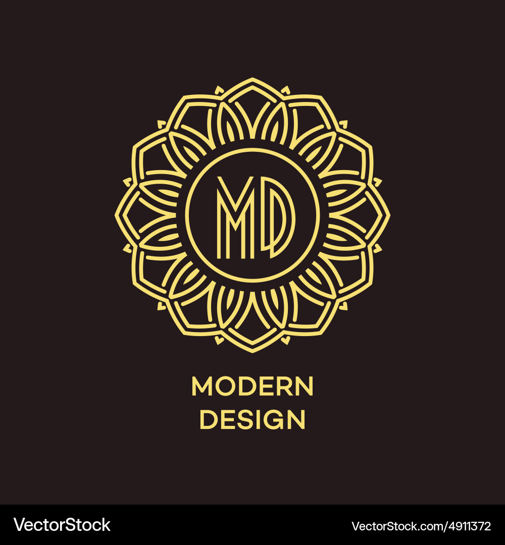 Geometric frame in mono line style Vector Image
