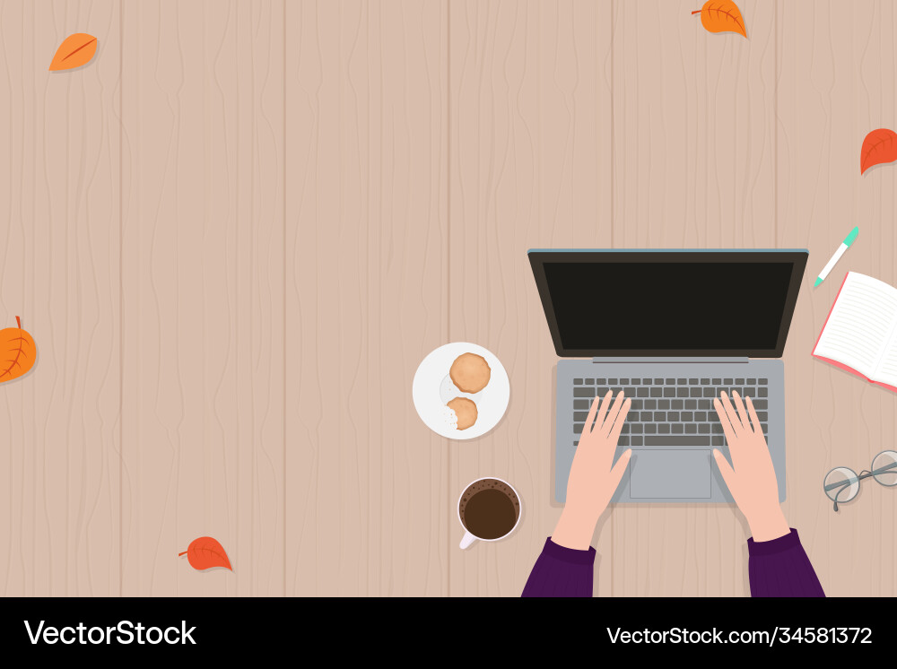 Hands and notepad in flat cartoon style Hands and notepad in flat cartoon style vector image