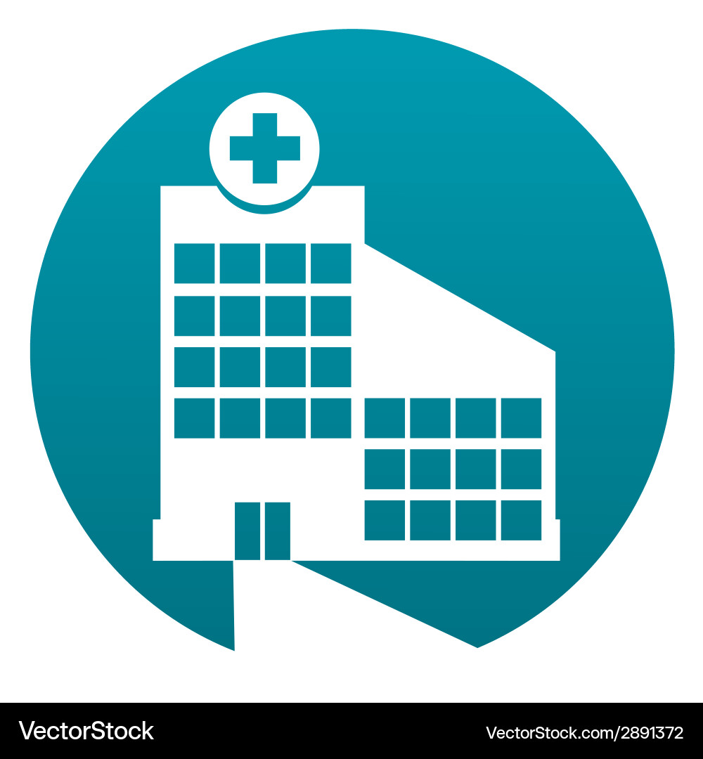 Hospital Icon - Round Emblem Vector Image
