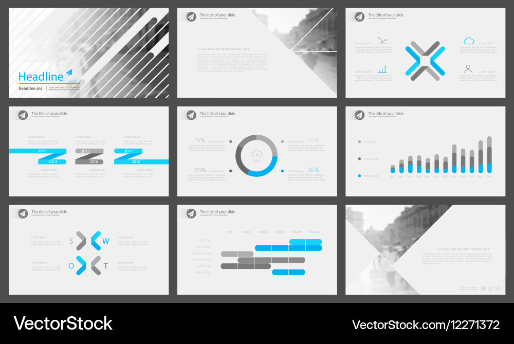 Infographic elements for presentation templates Vector Image