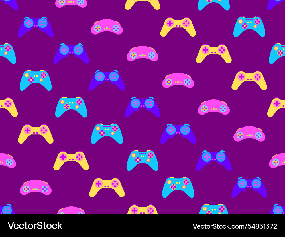 Joystick seamless pattern game controller Vector Image
