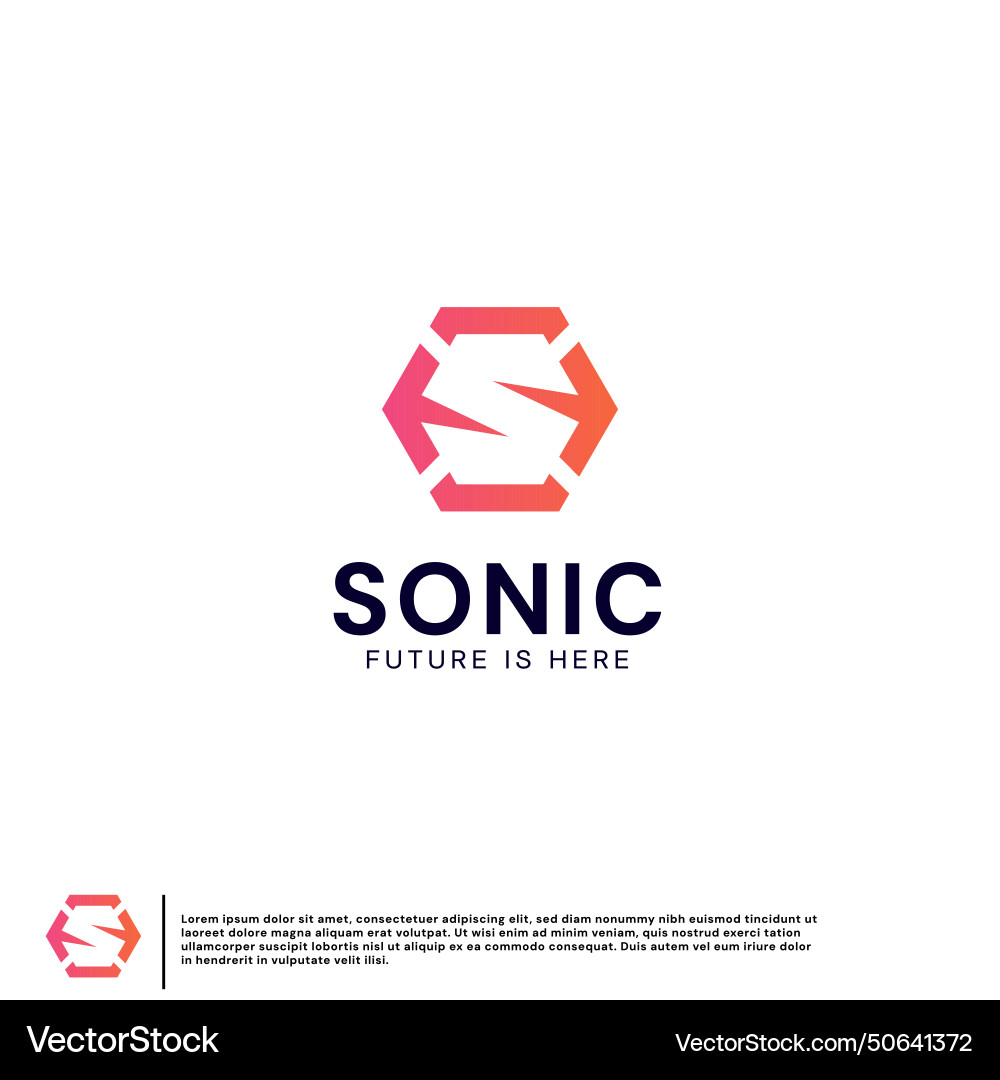 Letter s logo sonic concept hexagonal based Letter s logo sonic concept hexagonal based vector image