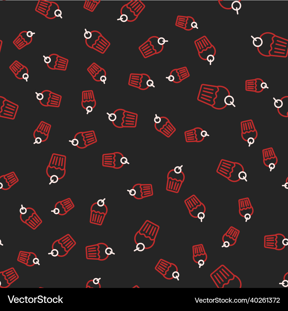 Line muffin icon isolated seamless pattern Vector Image