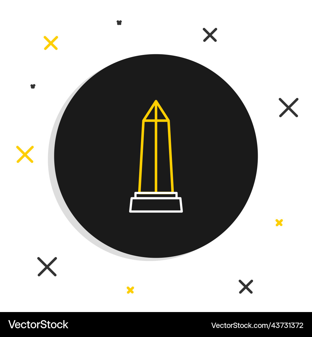 Line obelisk of alexandria icon isolated on white Line obelisk of alexandria icon isolated on white vector image