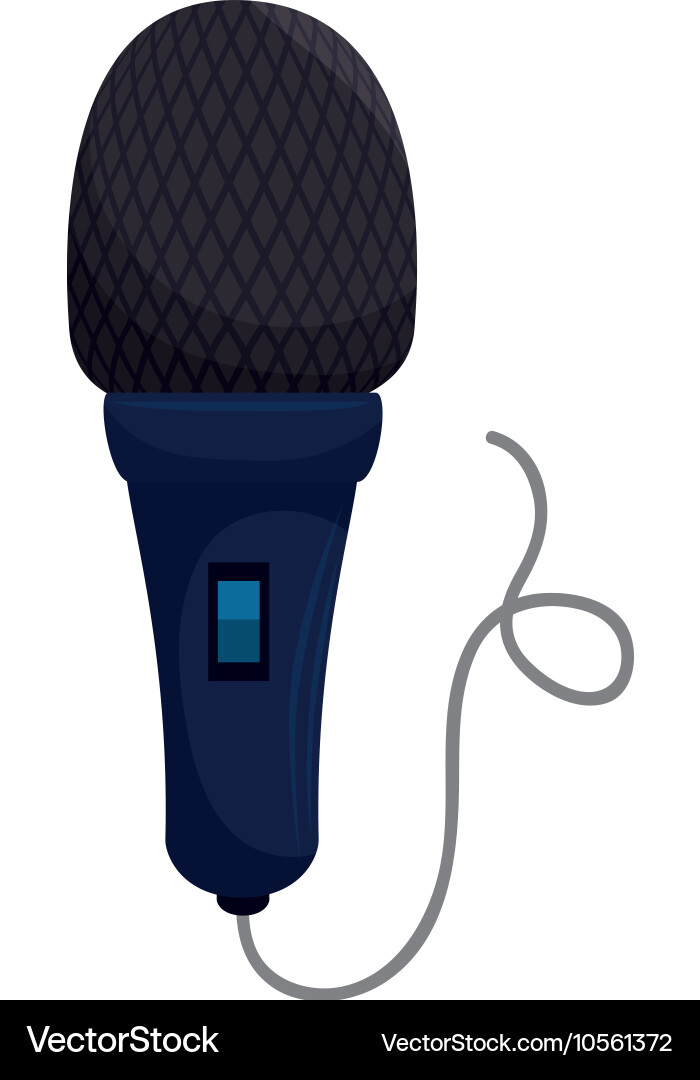 Microphone with cord vector image