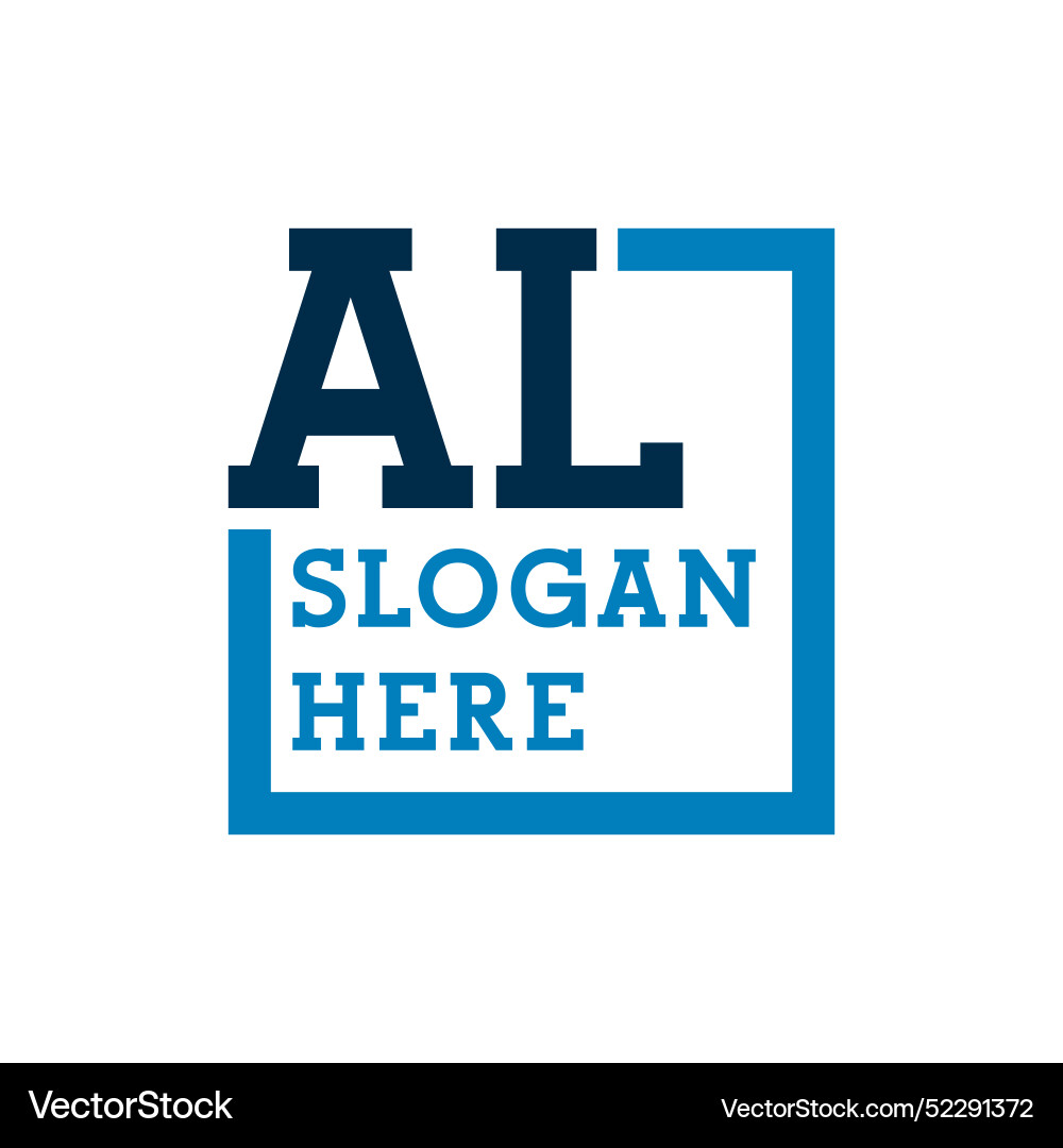 Minimal initials logo letters a and l al initial Vector Image