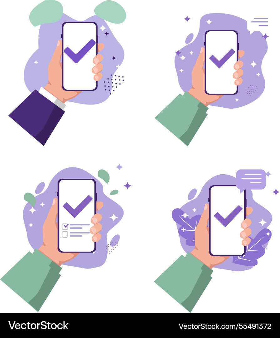 Mobile verification confirmation Vector Image