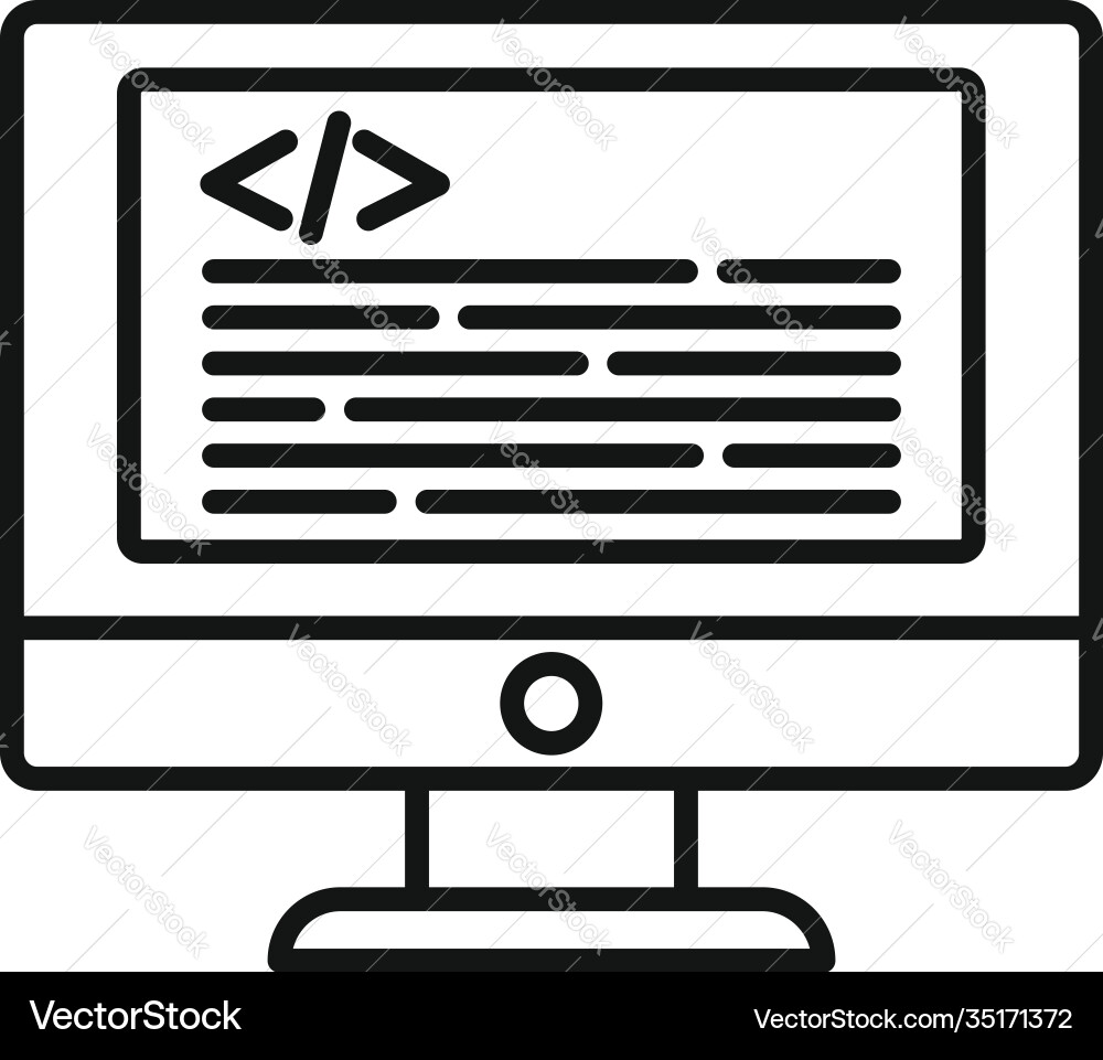 Online testing software icon outline style Online testing software icon outline style vector image