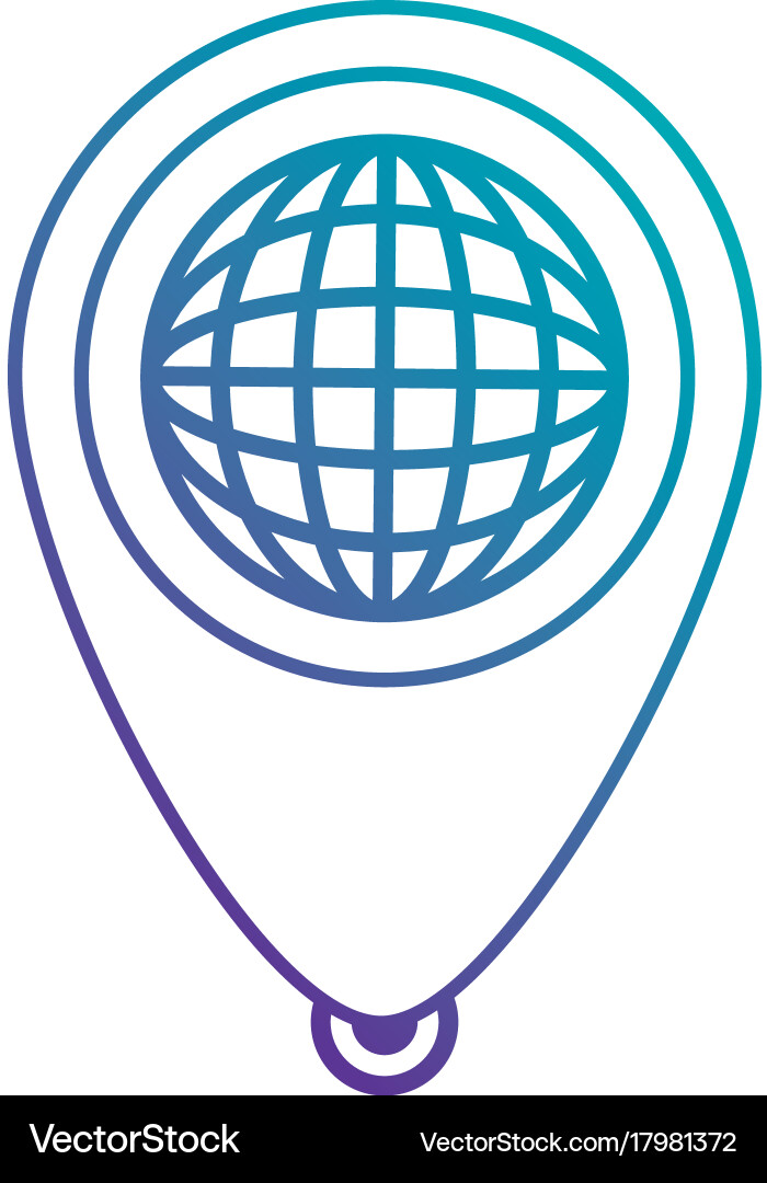 Planet with pointer location vector image