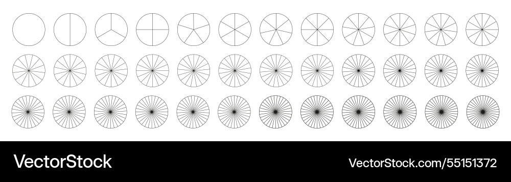 Presentation template element from 1 to 36 segment Vector Image