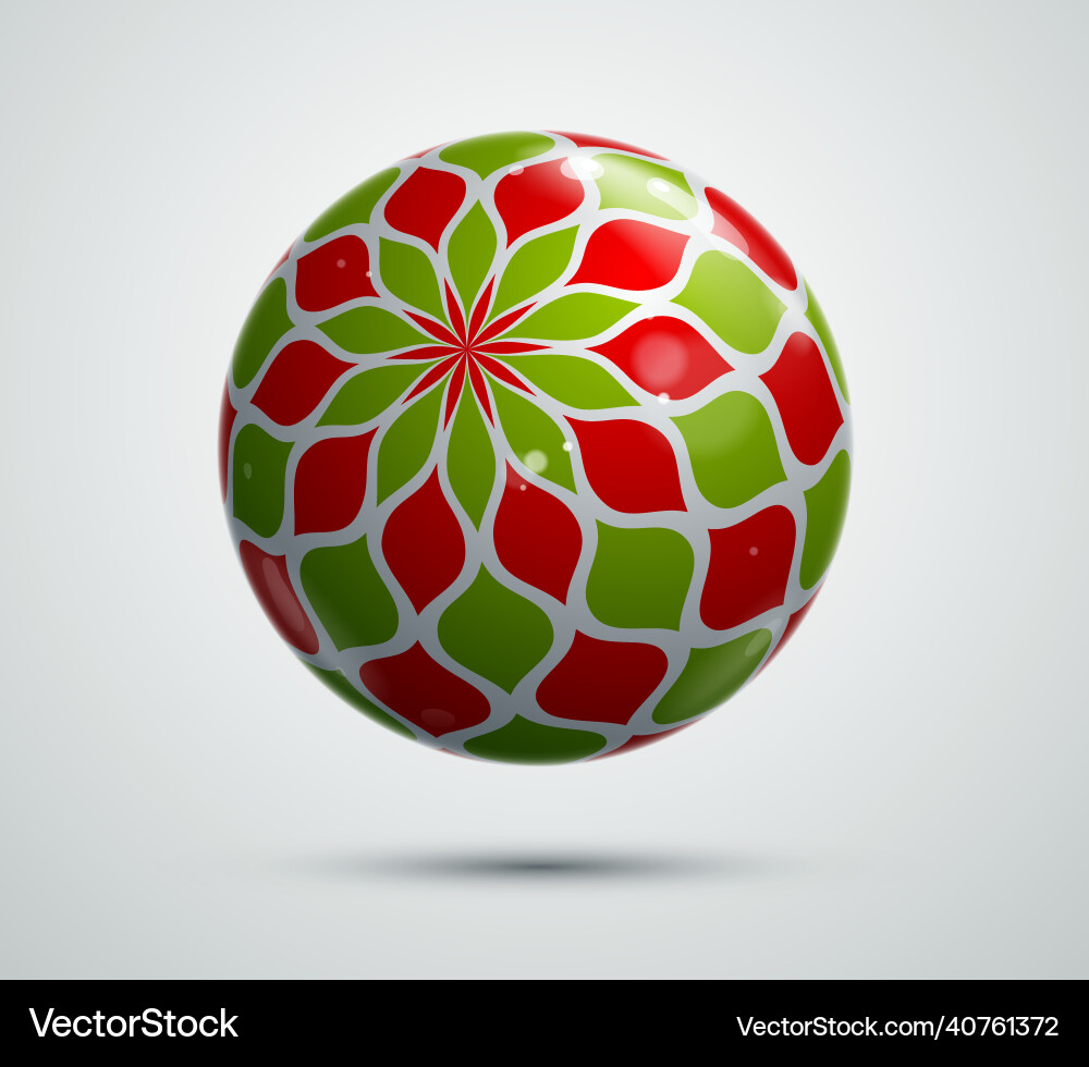 Realistic glossy sphere decorated with pattern Realistic glossy sphere decorated with pattern vector image
