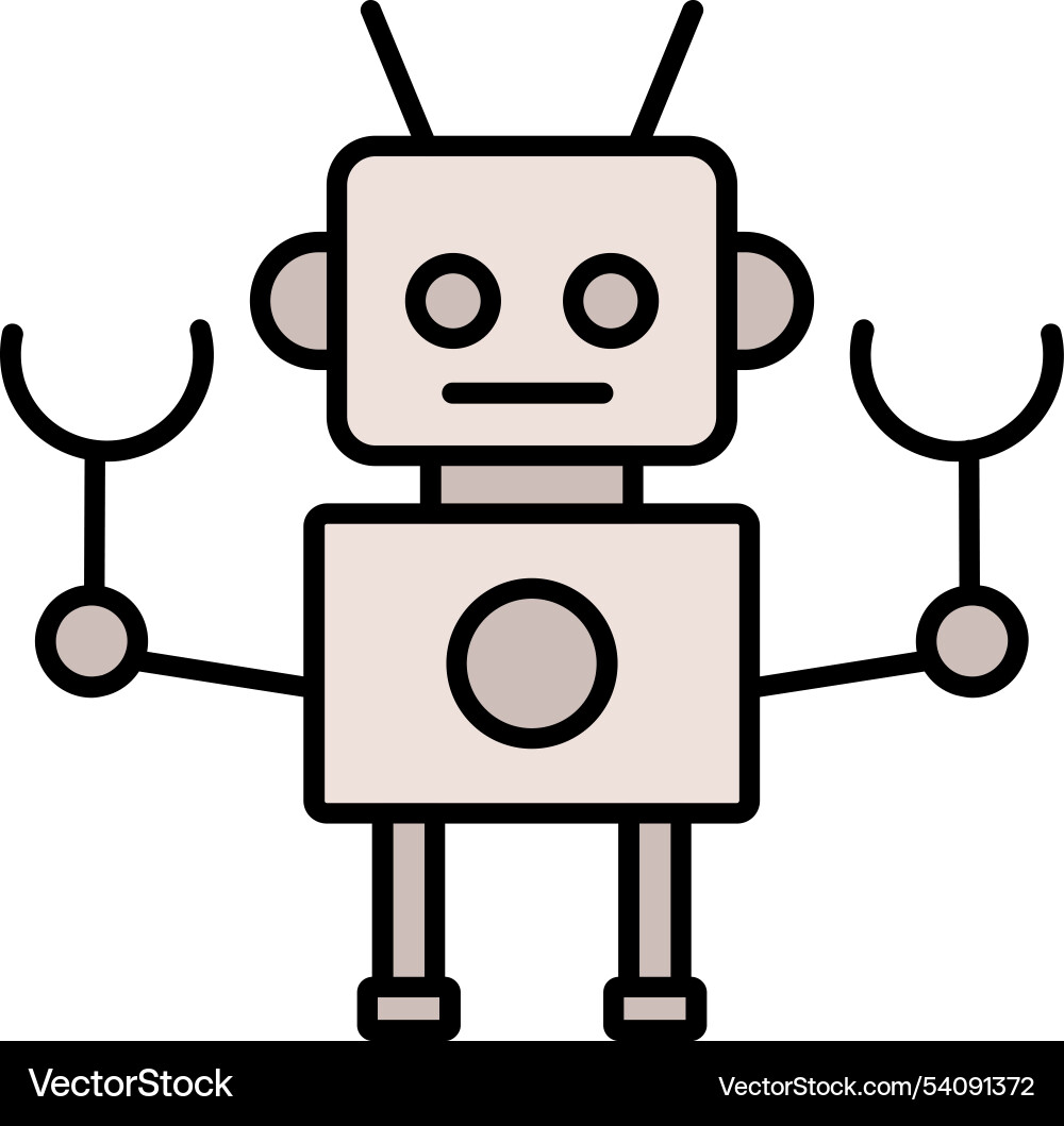 Robot line filled icon design Vector Image