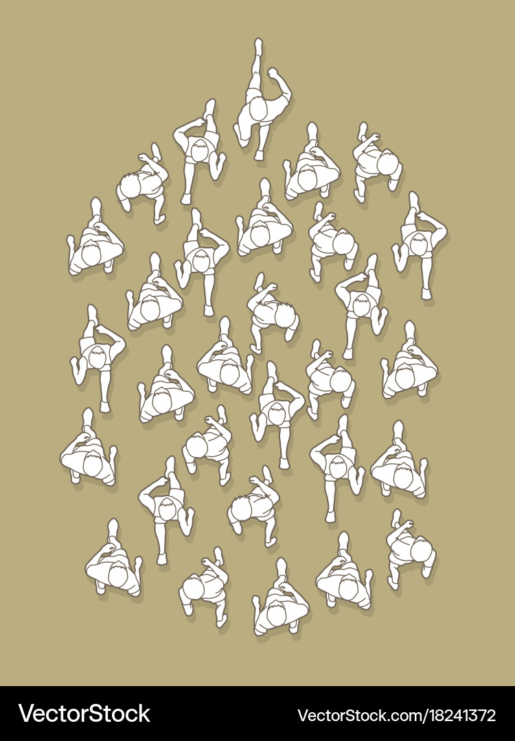 Running Figures Top View vector image