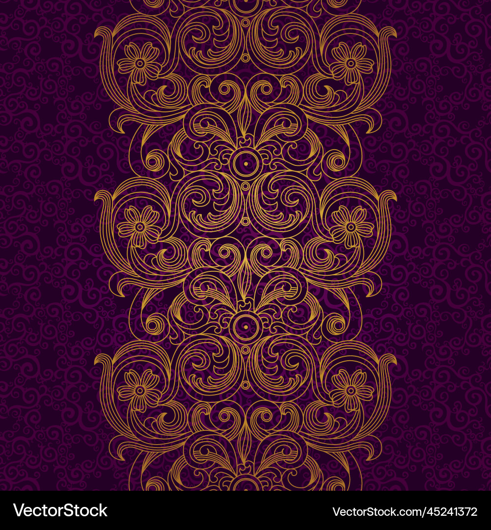 Seamless border in victorian style element Seamless border in victorian style element vector image