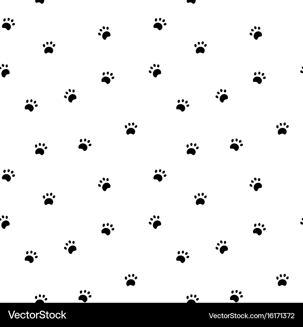 Seamless pattern with paw isolated on white Vector Image