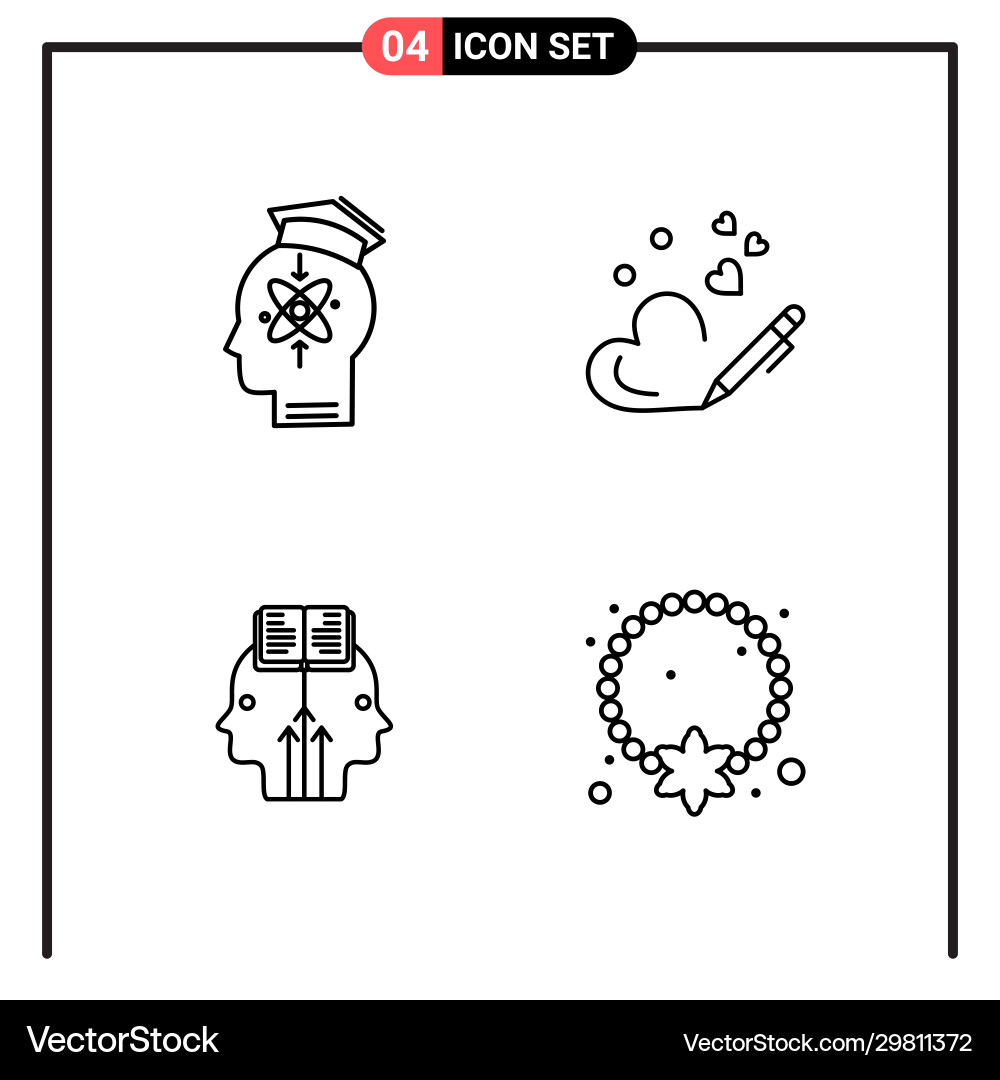 Set 4 line style icons for web and mobile Set 4 line style icons for web and mobile Vector Image