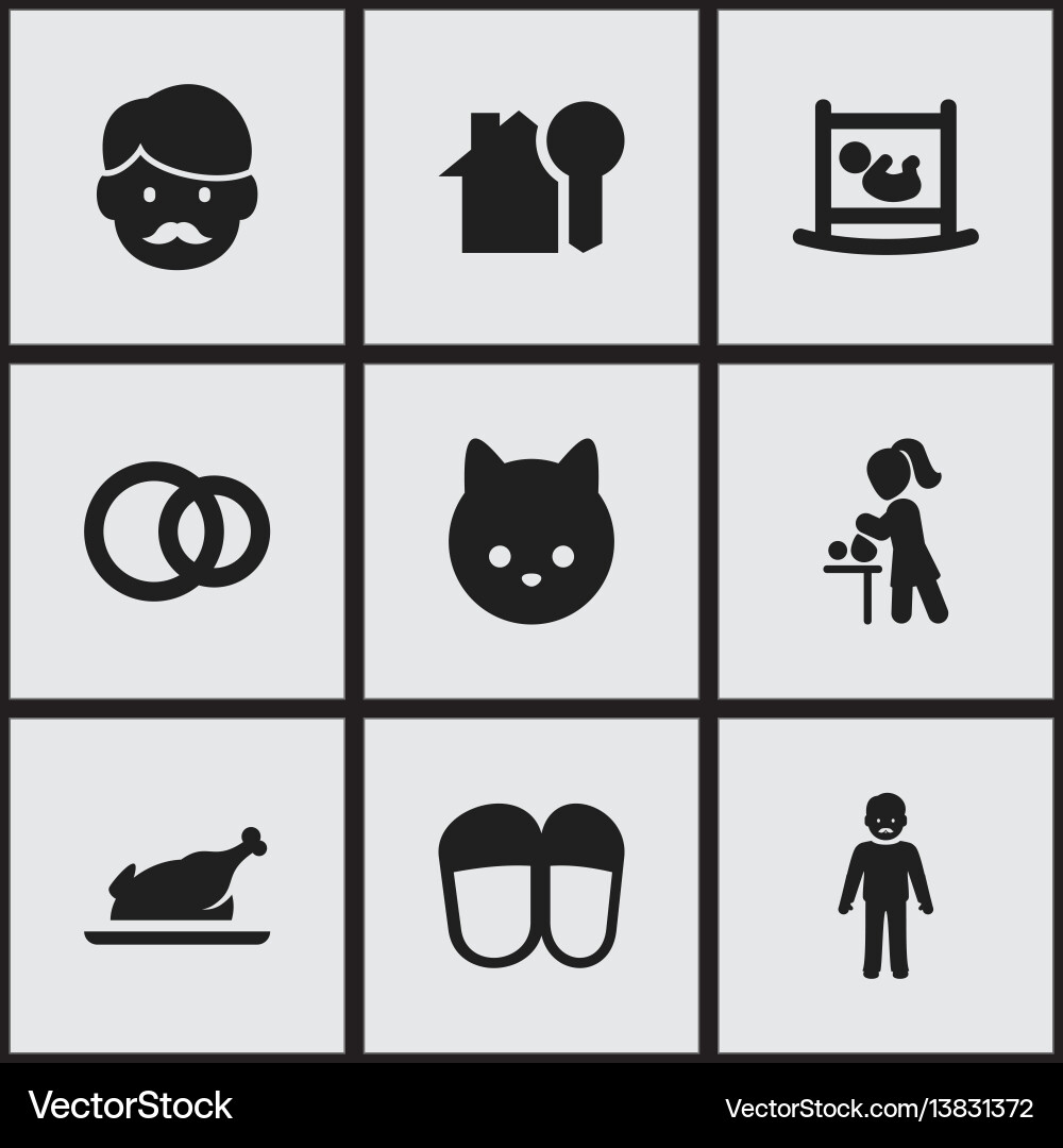 Set of 9 editable folks icons includes symbols Set of 9 editable folks icons includes symbols vector image