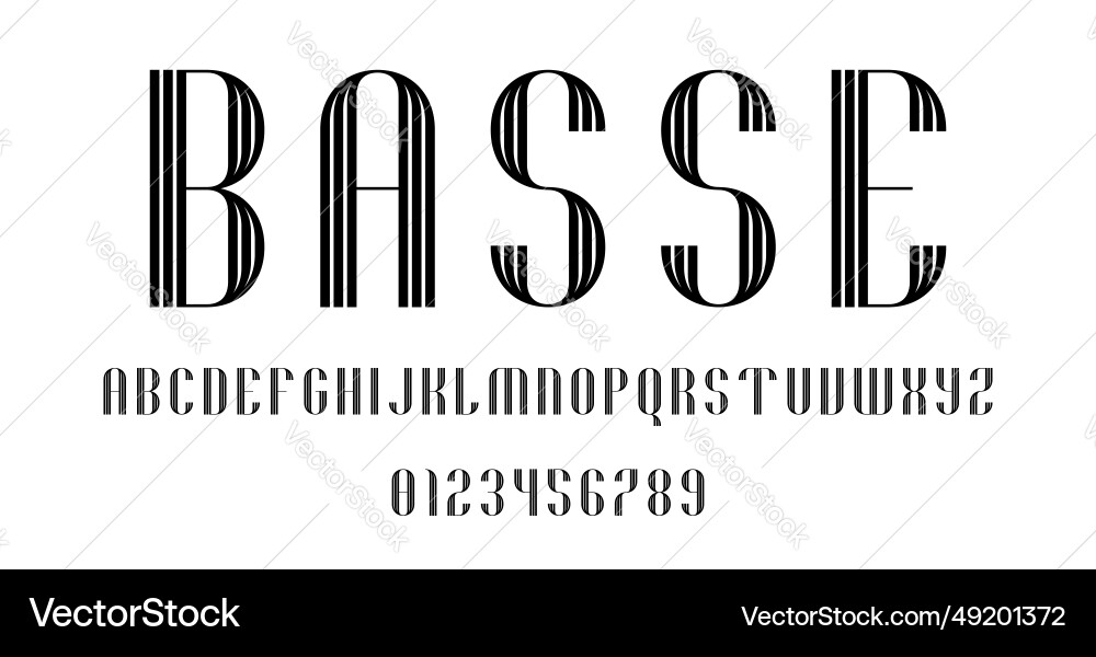 Set of alphabets font letters and numbers Set of alphabets font letters and numbers vector image