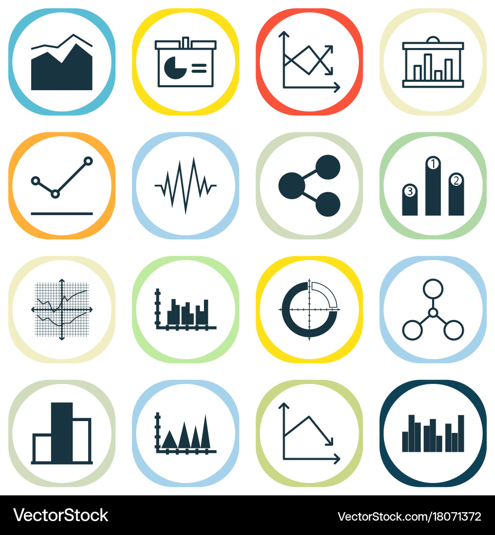 Set of graphs diagrams and statistics icons vector image