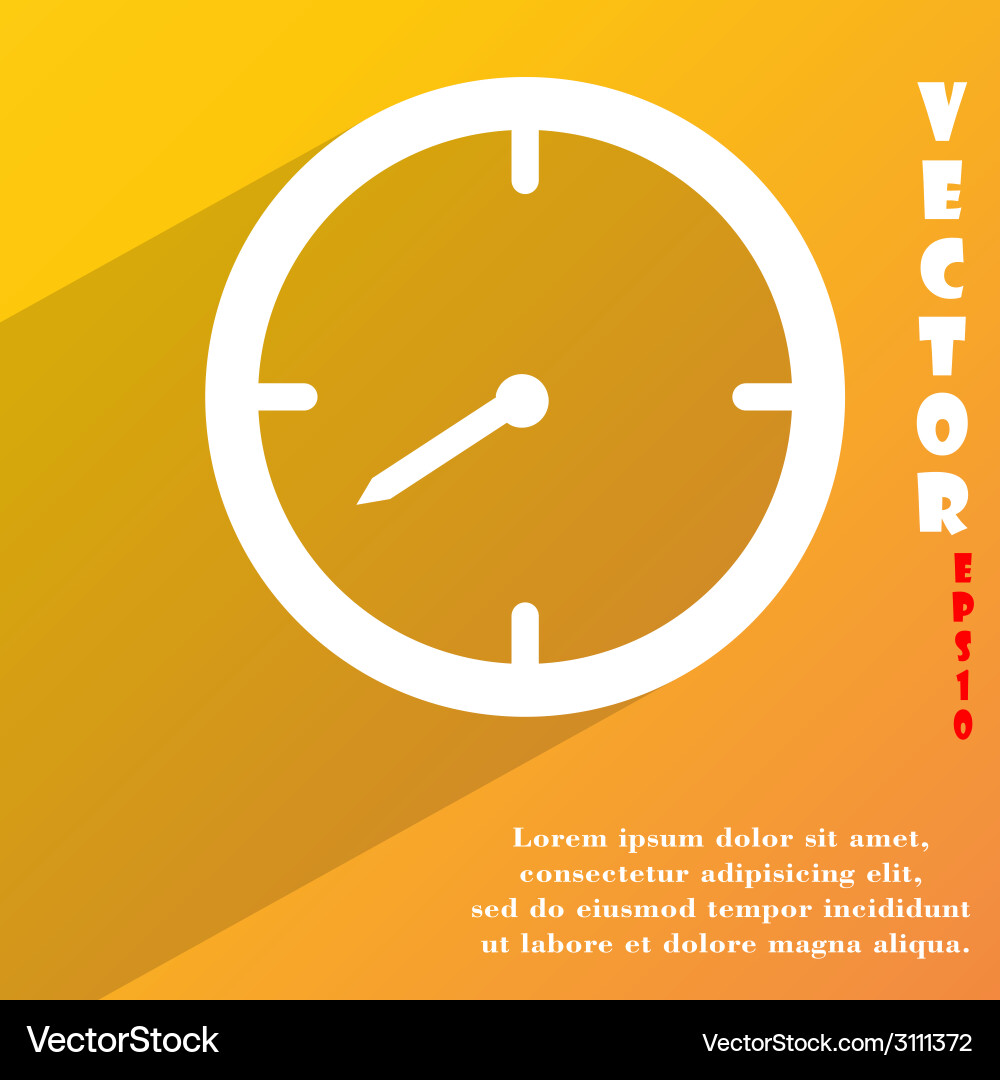 Timer icon symbol flat modern web design with long Vector Image