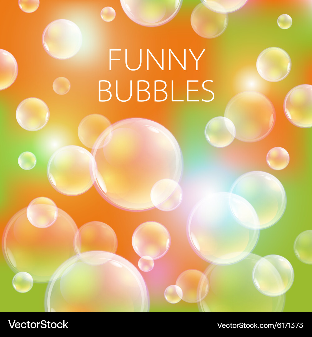 Abstract soap bubbles background transparent Vector Image
