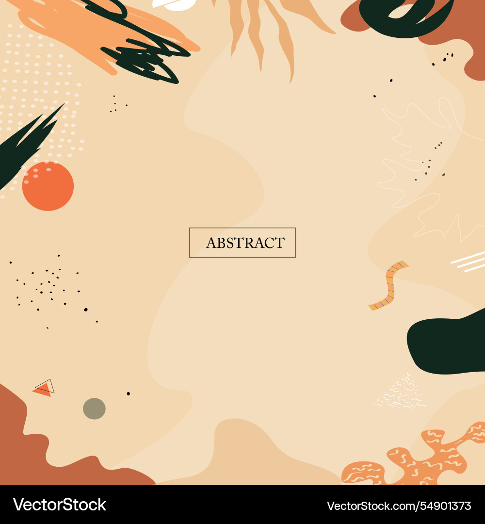 Artistic abstract background template with autumn vector image