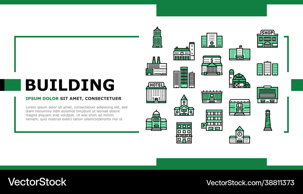 Building architecture landing header Building architecture landing header vector image