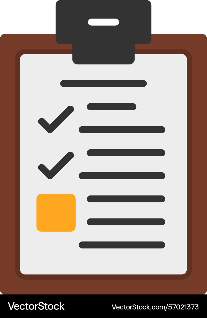 Checkmark on a to-do list flat style icon design vector image